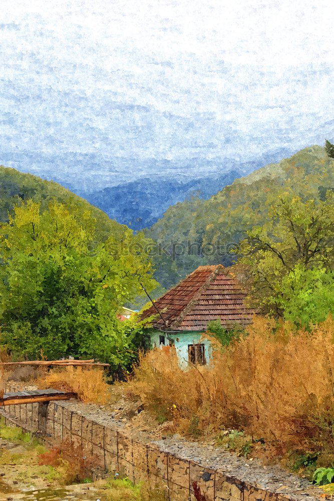 Similar – Image, Stock Photo Small village among hills