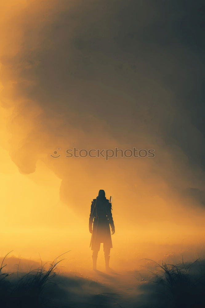 Similar – Image, Stock Photo Man looking at sun Sun