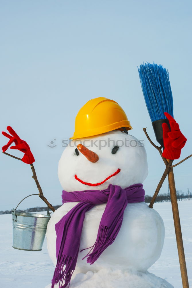 Similar – Image, Stock Photo Snowman in the yard Joy