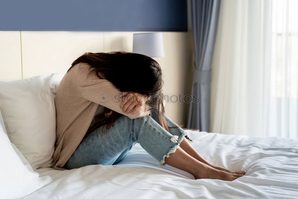 Similar – Image, Stock Photo Young woman lying in bed