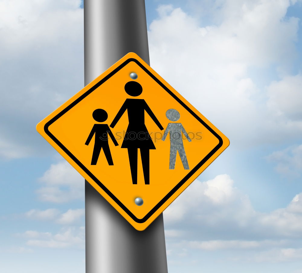 Similar – Warning sign: Attention! Old people cross the street