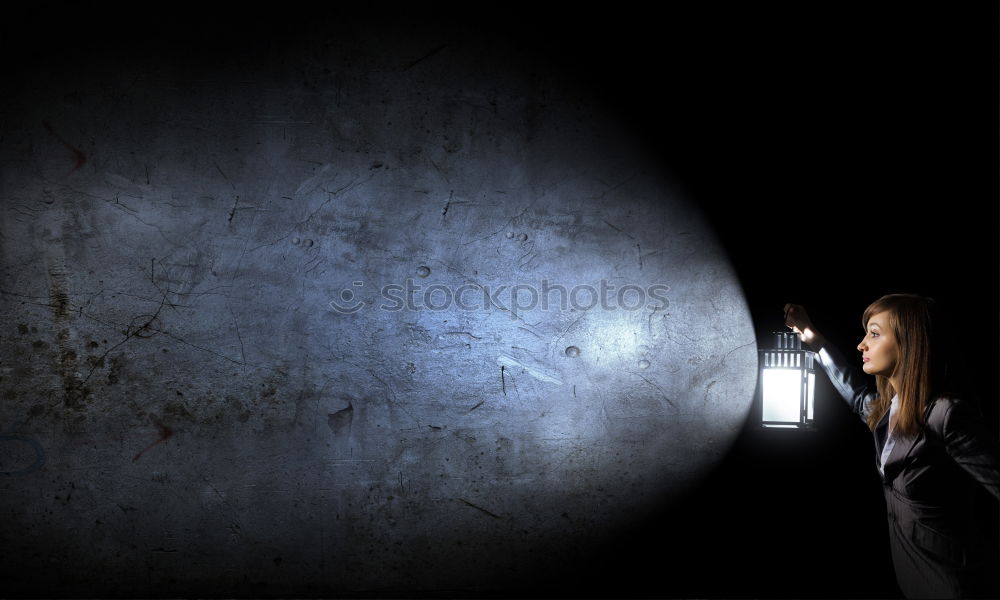 Similar – Image, Stock Photo Teenager poses in the old window of the abandoned building