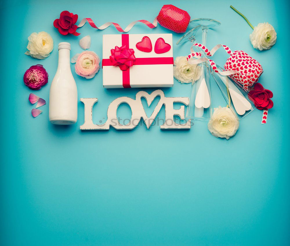 Image, Stock Photo Romantic composition with word LOVE