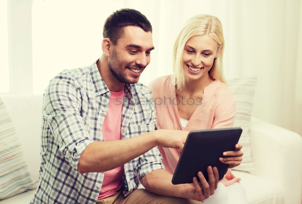 Similar – Image, Stock Photo Mother and son browsing together on laptop