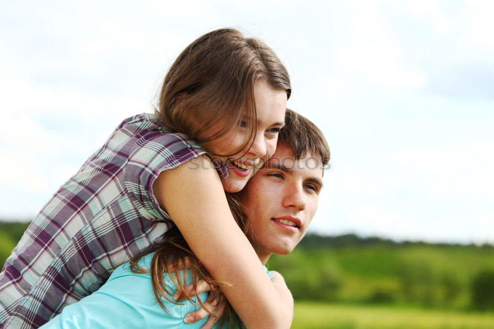 Image, Stock Photo Beautiful father and daughter portrait