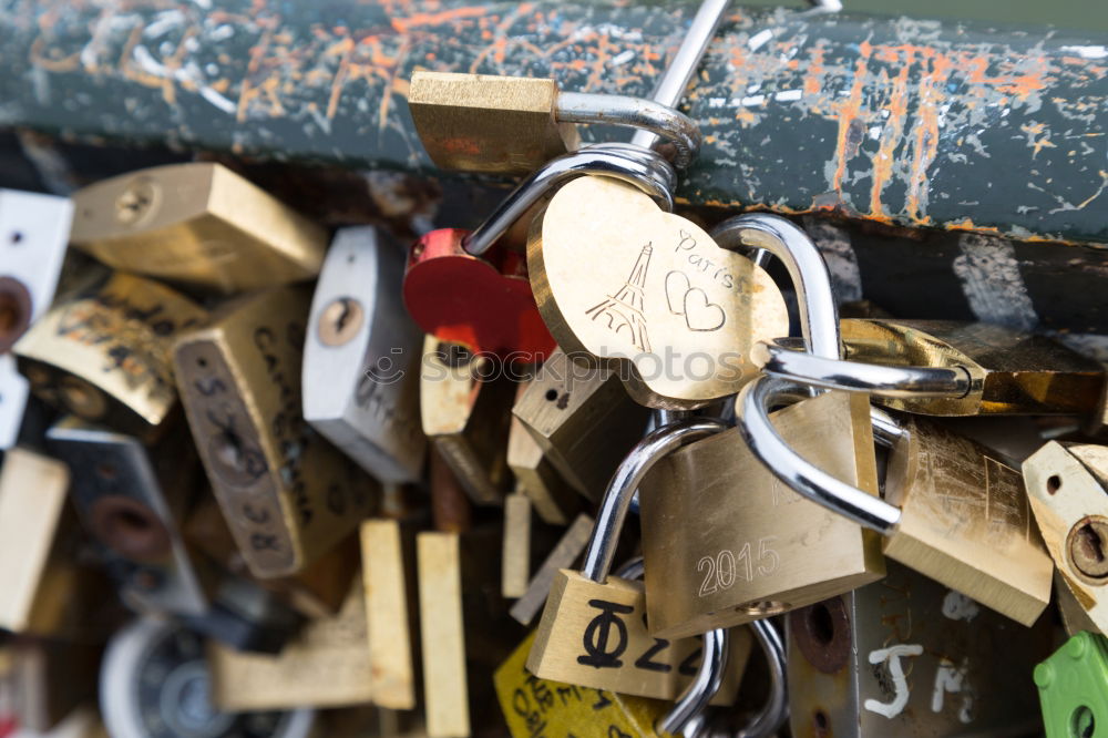 Similar – Image, Stock Photo Many love locks on the bridge