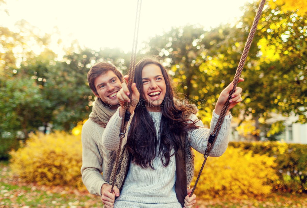 Similar – Image, Stock Photo Girls crazy for autumn