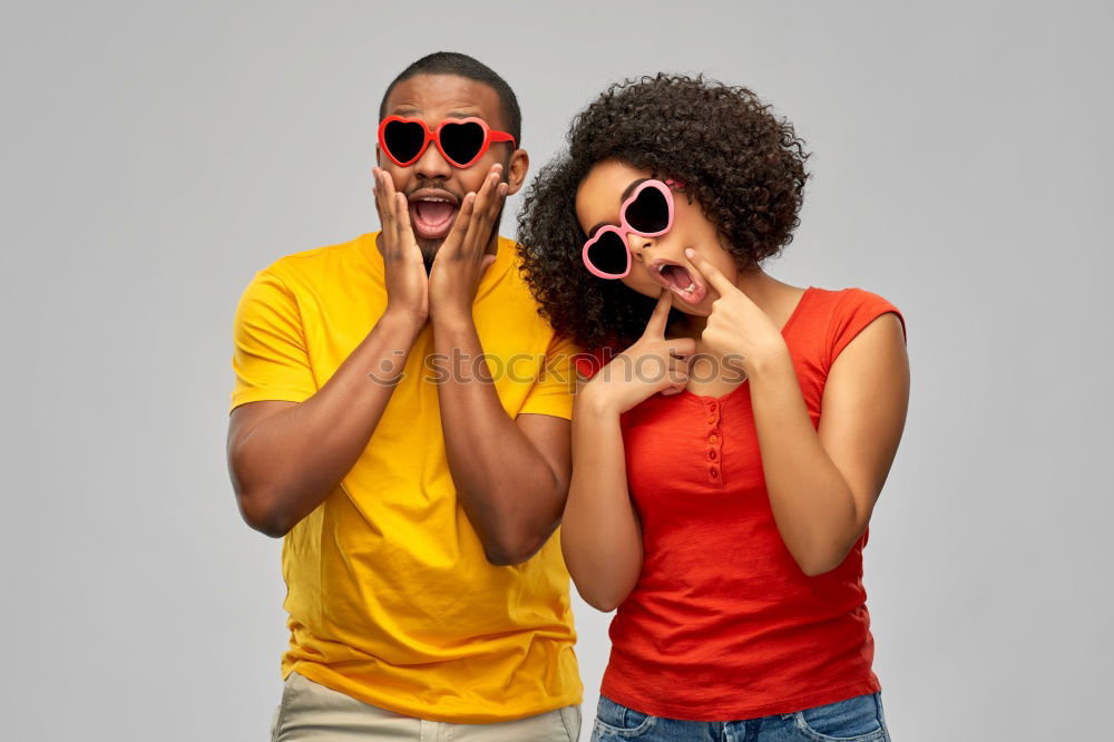 Similar – Image, Stock Photo Interracial couple having fun on the rooftop
