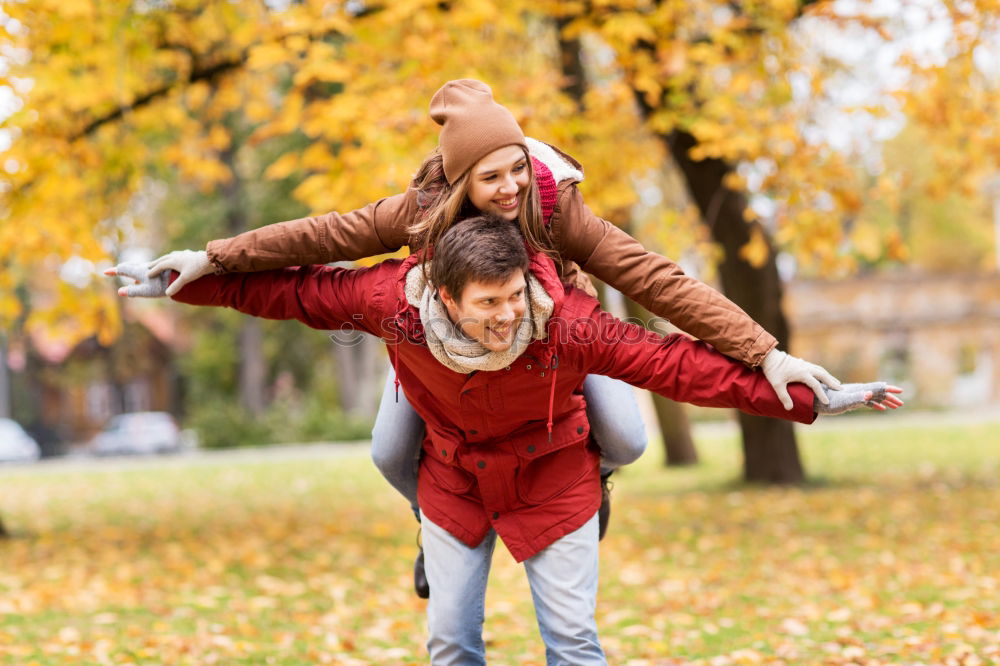 Similar – Happy couple in fall