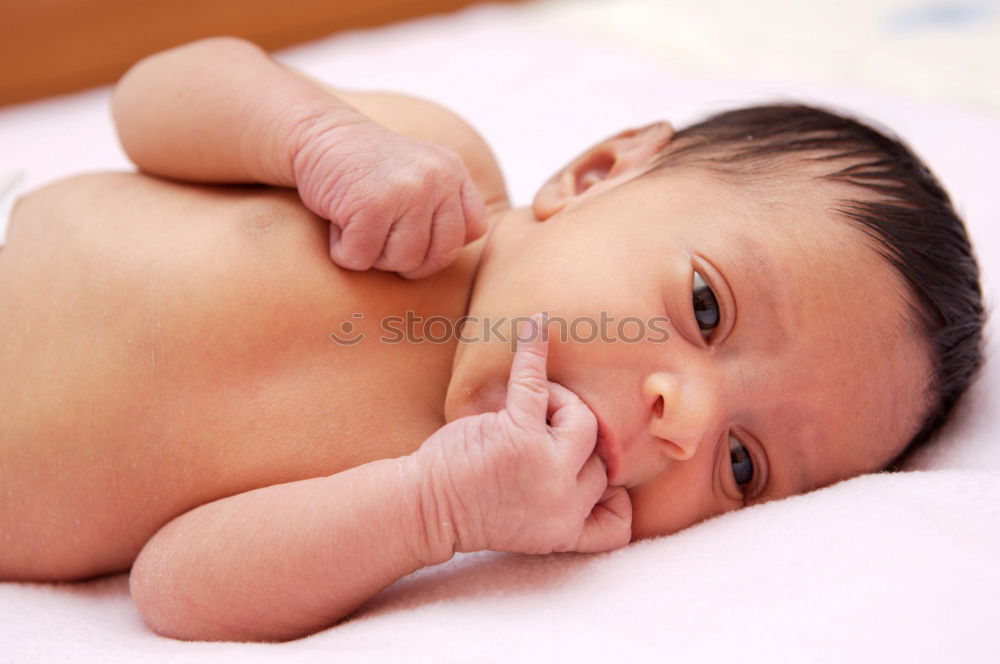 Similar – Image, Stock Photo newborn baby experiencing the world