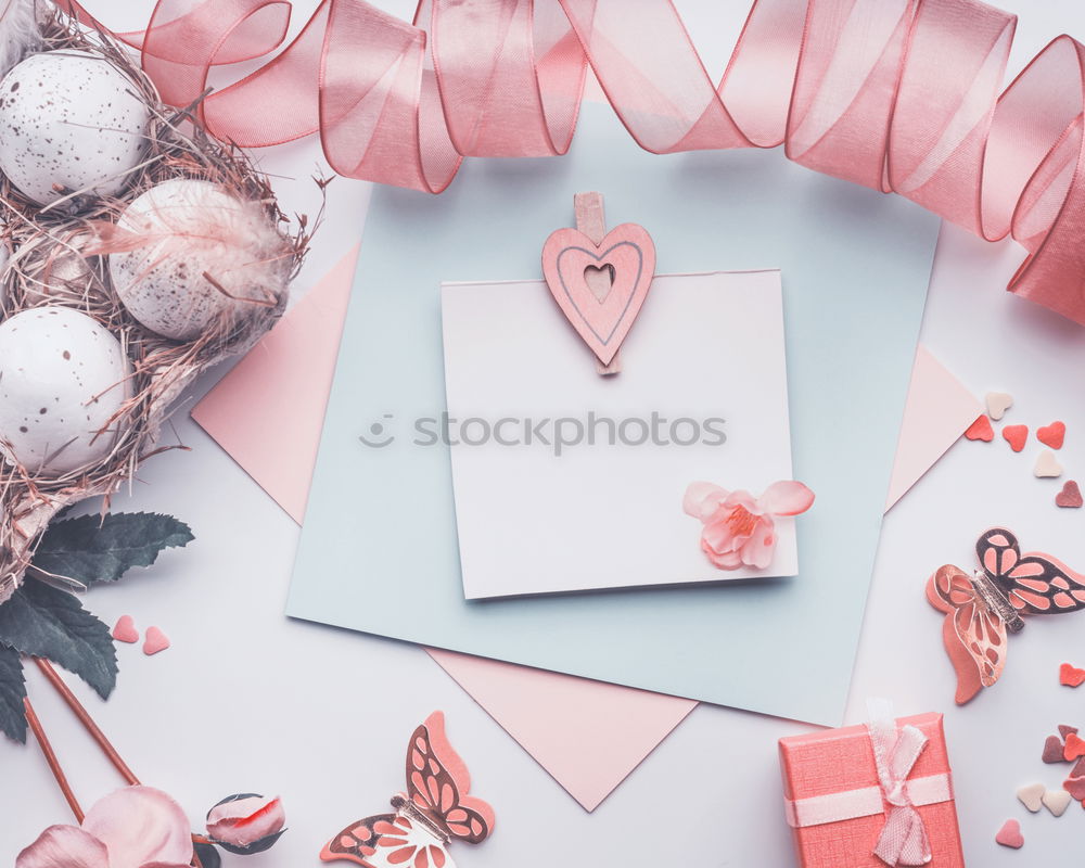 Similar – Image, Stock Photo Easter background with pastel pink decoration