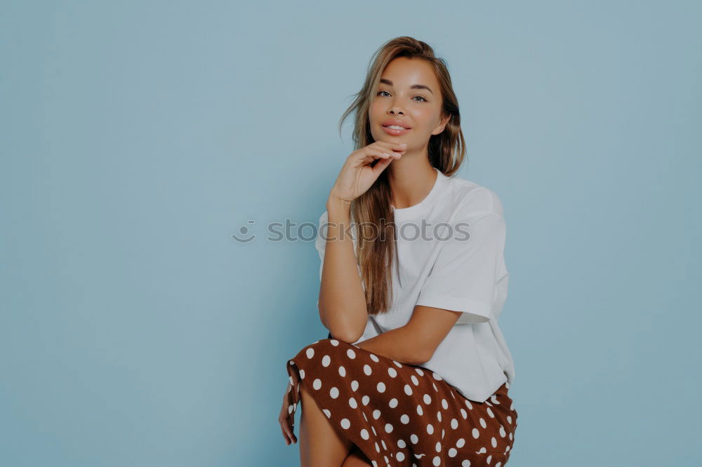 Similar – Image, Stock Photo Smiling young arabic woman with black curly hairstyle