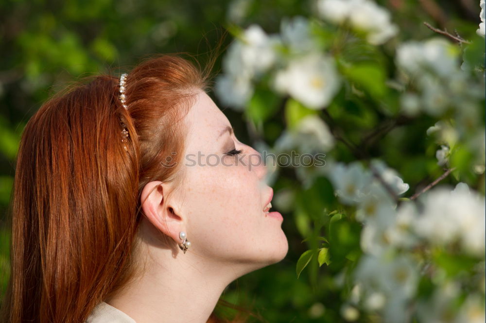 Similar – Image, Stock Photo Romantic portrait of woman in the forest