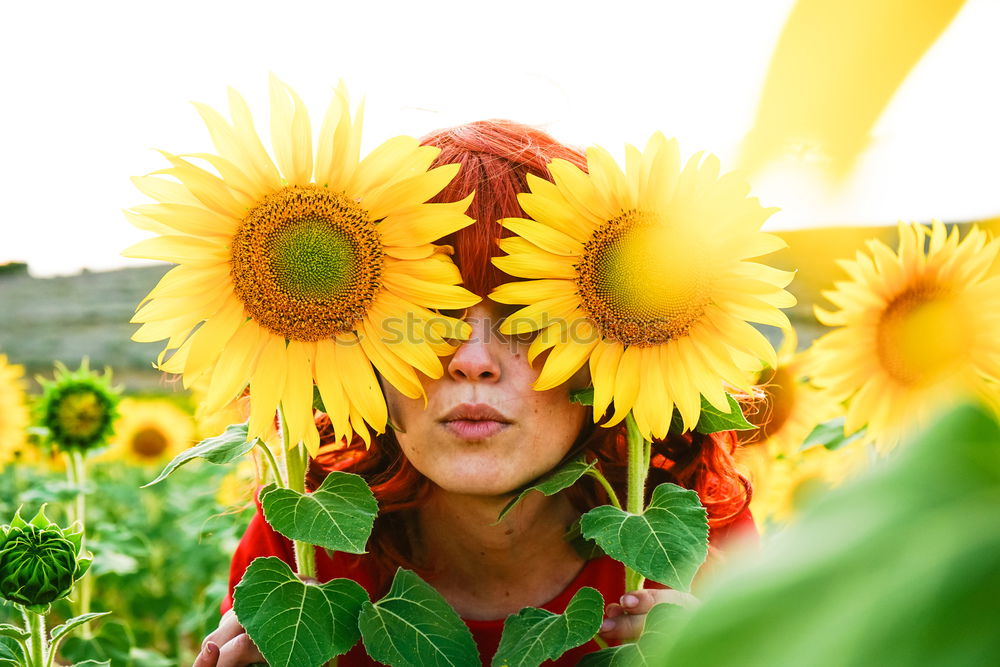 Similar – Red haired woman with yellow dress