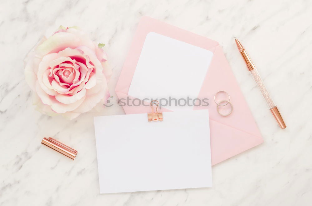 Similar – Image, Stock Photo Pink flowers with gift and card