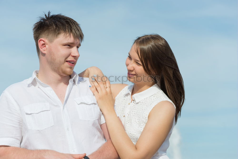 Similar – Young couple kissing through of glass car