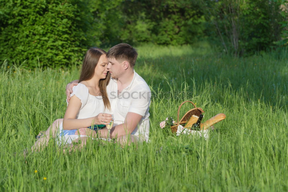 Similar – happy lovers on Holiday in the alps mountains