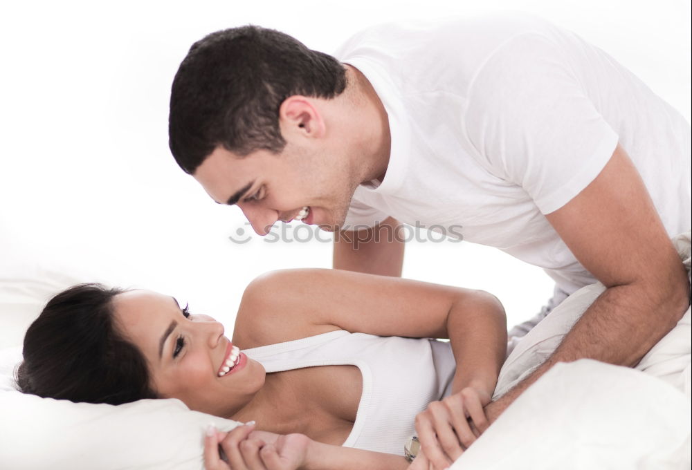 Similar – Image, Stock Photo Young couple. Man massaging a woman