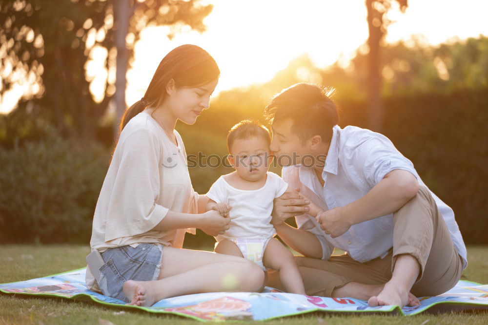 Similar – Image, Stock Photo Happy lesbian couple with child