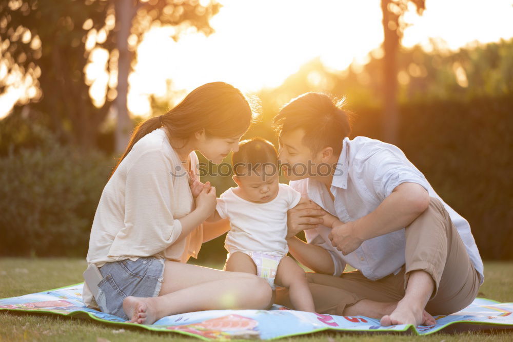 Image, Stock Photo Happy lesbian couple with child