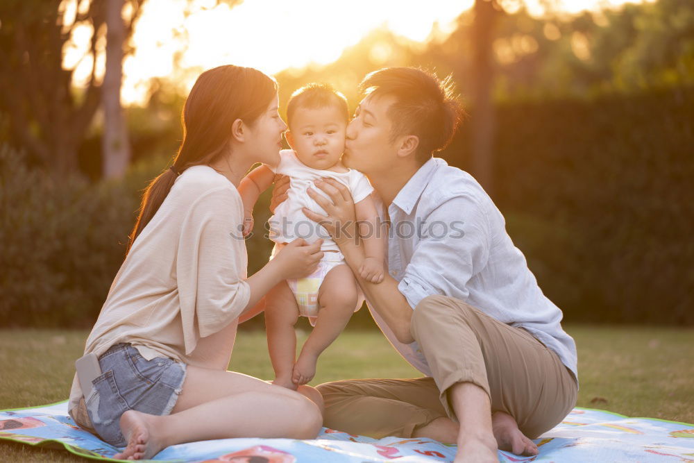 Similar – Image, Stock Photo Happy lesbian couple with child