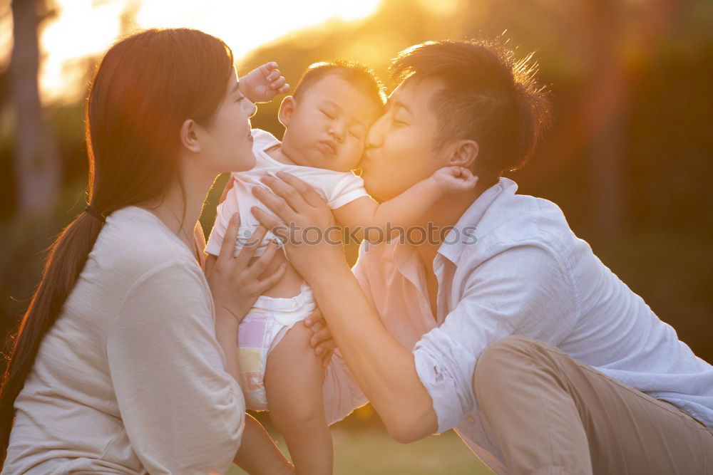 Similar – Image, Stock Photo Happy lesbian couple with child