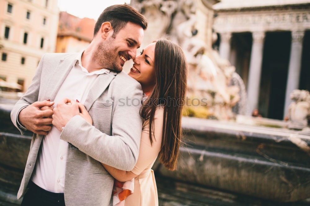 Similar – Smiling couple of lovers having fun.