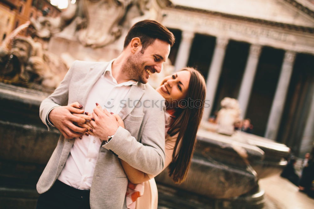 Similar – Couple standing at bus