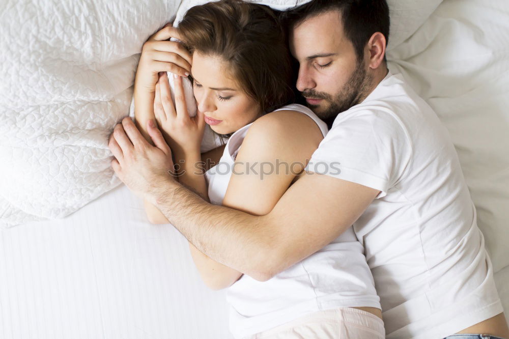 Similar – Image, Stock Photo Young couple. Man massaging a woman