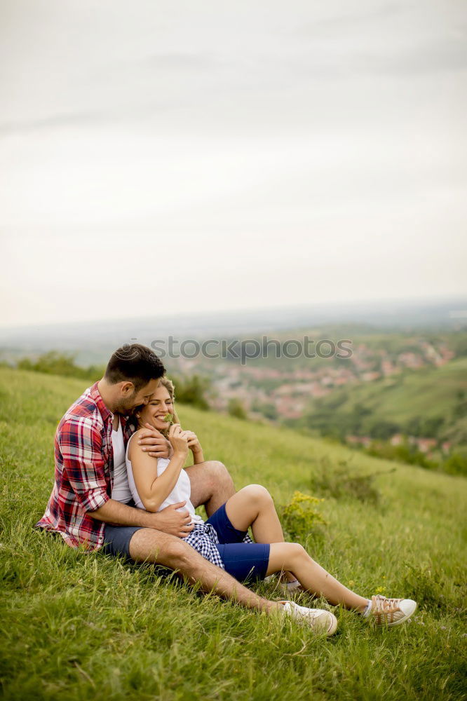 Similar – Image, Stock Photo Happy mother with her little daughter in poppy field