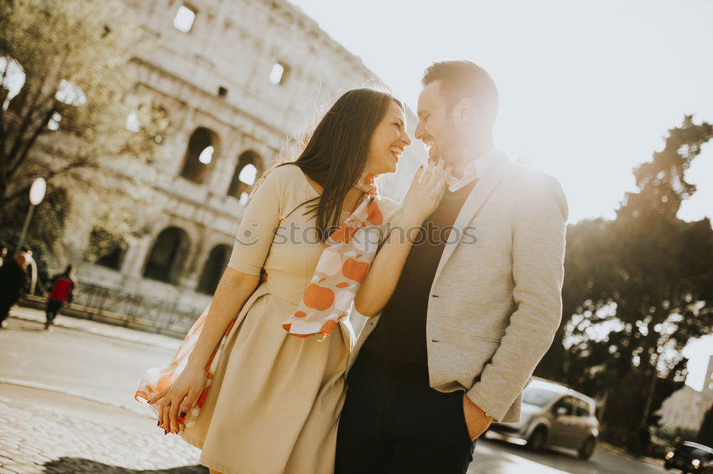 Similar – Beautiful couple hugging on crosswalk