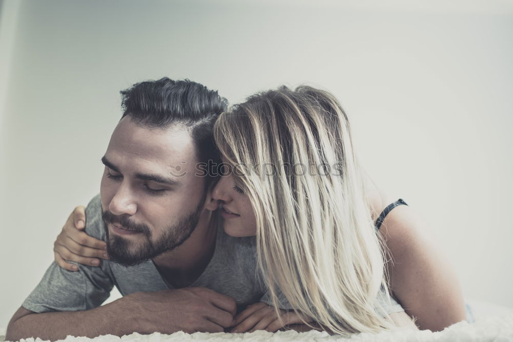 Similar – Image, Stock Photo Couple lying on couch Home