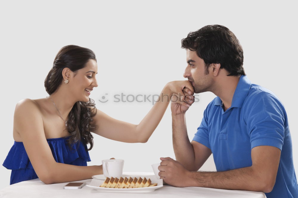 Similar – Girl and boy playing chess at home