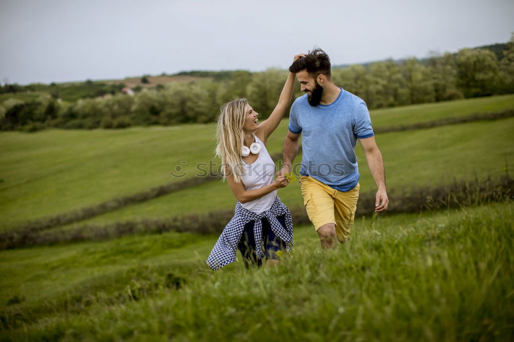 Similar – happy lovers on Holiday in the alps mountains