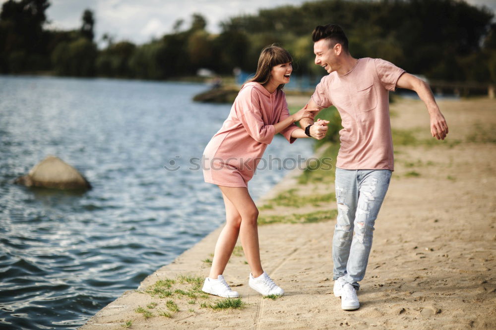 Similar – Image, Stock Photo Couple Hiking up a Mountain