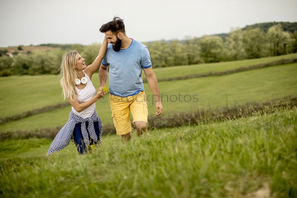 Similar – happy lovers on Holiday in the alps mountains