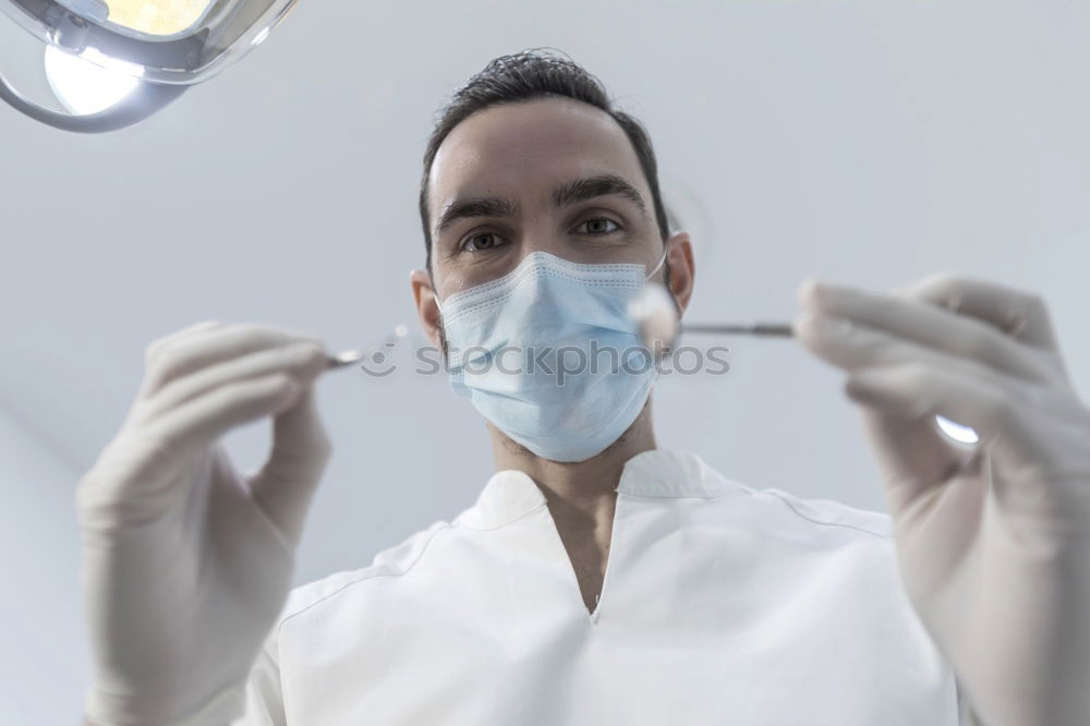 Similar – Image, Stock Photo Doctor with mask and tools.