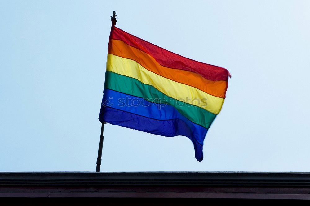 Similar – many rainbow flags of the queer community at the CSD in Cologne. Cologne Cathedral in the background