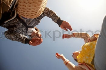 Similar – Image, Stock Photo Dad and little son playing basketball