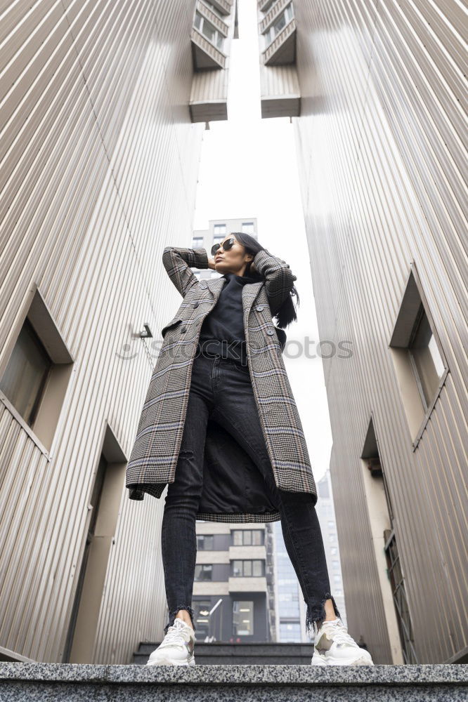 Image, Stock Photo Handsome young man using mobile phone and fixed gear bicycle.