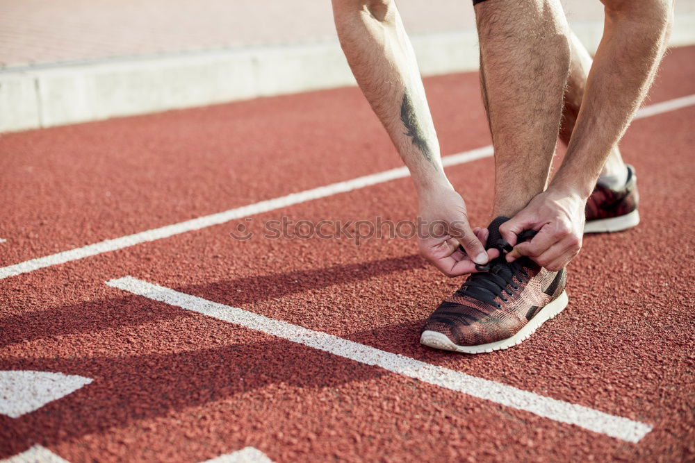 Similar – Image, Stock Photo Sportsman on crouch start