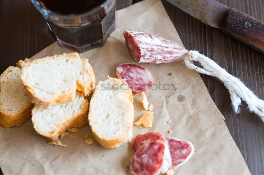 Similar – Spanish serrano ham, cheese and sausage