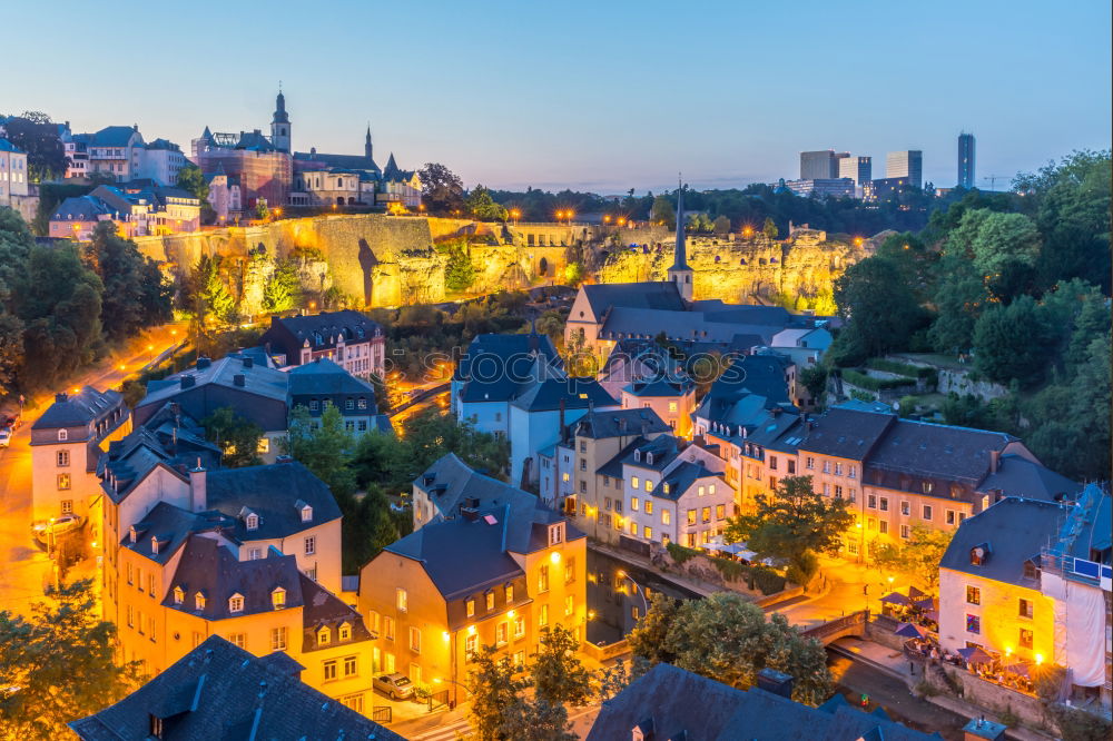 Similar – View of Prague’s old town with many bridges over the Moldau after sunset