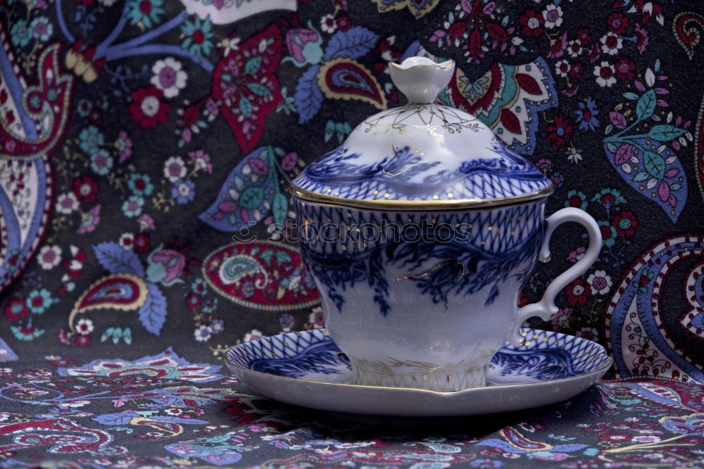 Similar – Tea set on dark background