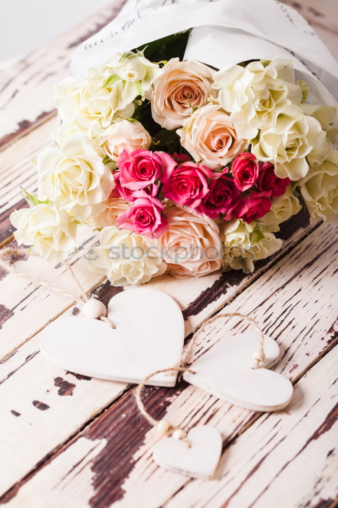 Similar – Image, Stock Photo Bridal bouquet with silver decoration and white bag