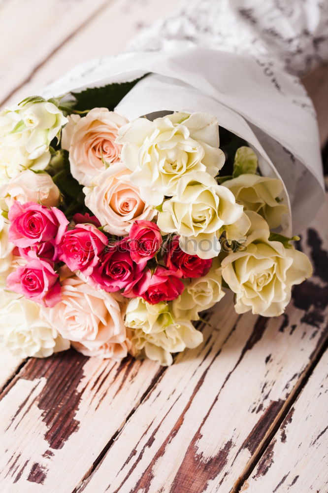 Similar – Image, Stock Photo Bridal bouquet with silver decoration and white bag