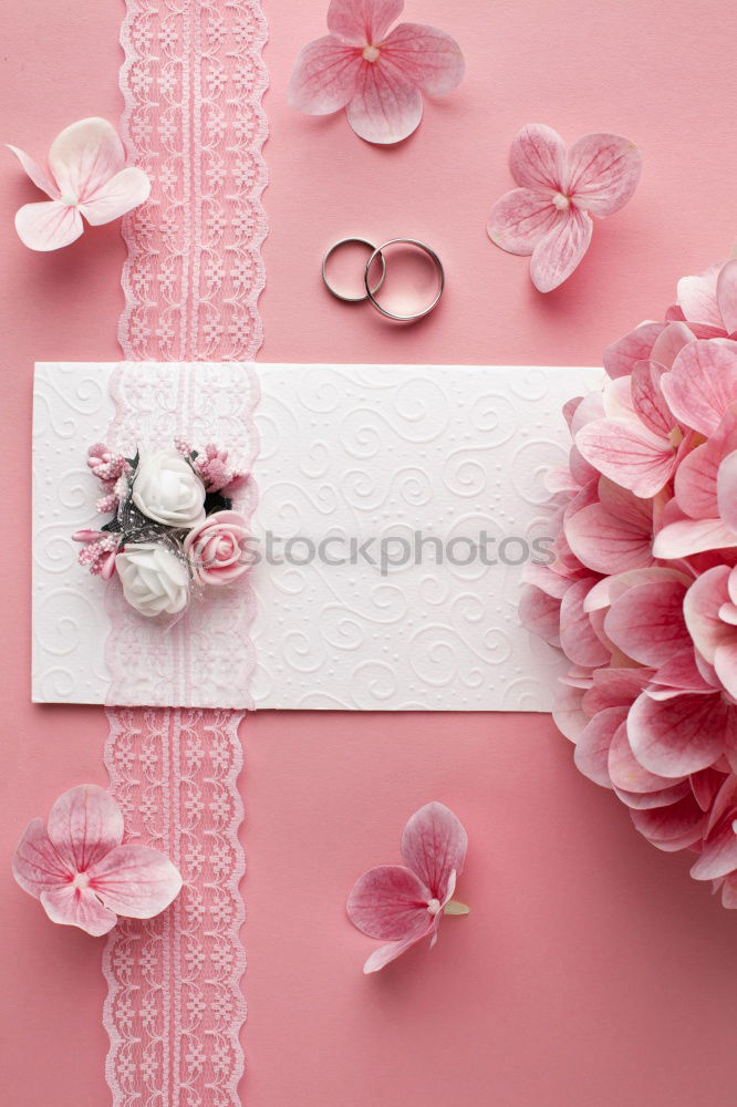 Similar – Image, Stock Photo Pink flowers with gift and card