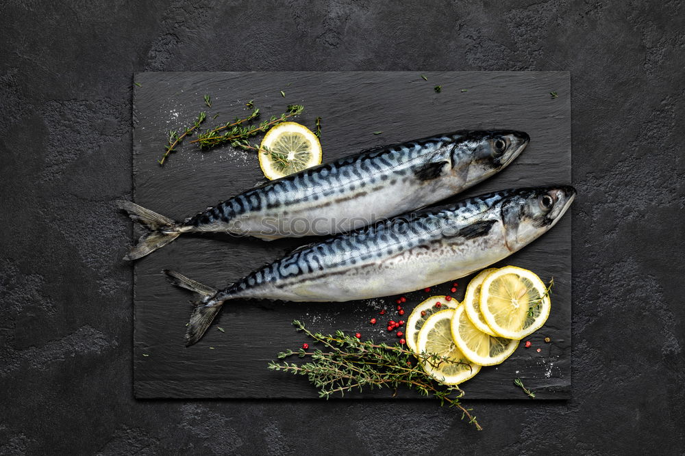 Similar – Raw fish. Sea bream, sea bass, mackerel and sardines