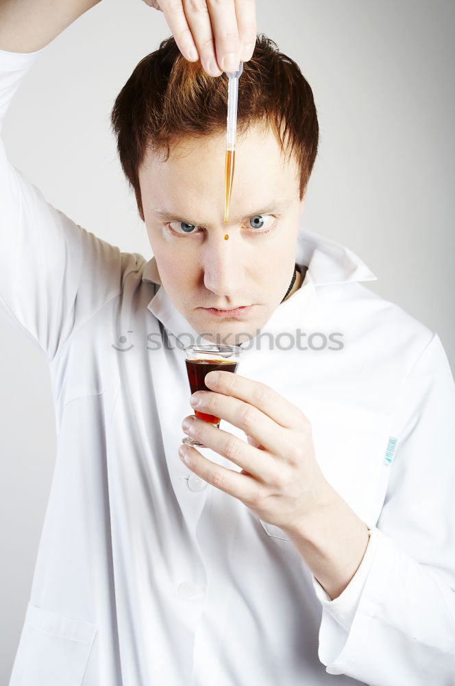 Similar – Woman with curlers and curd mask puts on make-up