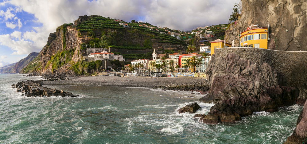 Similar – Image, Stock Photo Aerial view of small haven of Amalfi village with turquoise sea and colorful houses on slopes of Amalfi Coast with Gulf of Salerno, Campania, Italy.